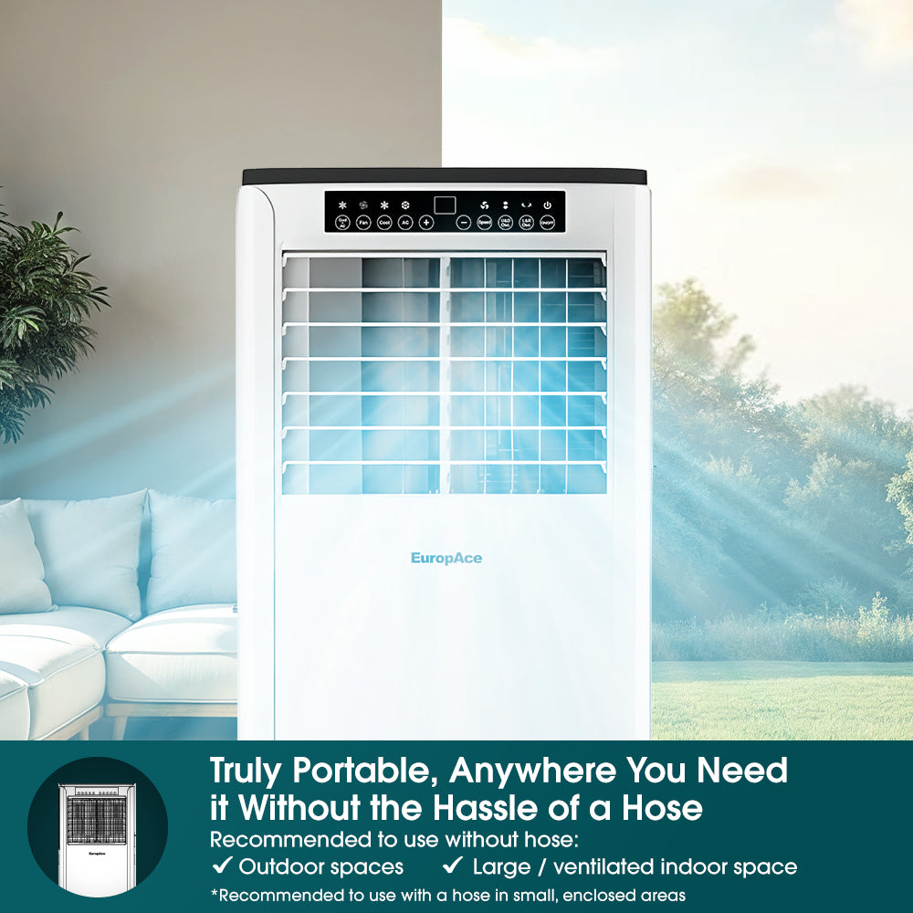 4-in-1 Hoseless Spot Cooler w Air Con Compressor – Hybrid Cooling Technology, 53% Energy Savings, 3 to 7x More Power (25K BTU of Cooling Power)