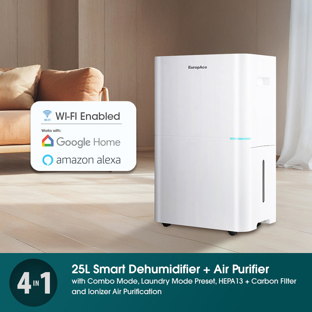 25L Smart Dehumidifier + Standalone H13 Air Purifier w Ioniser + Laundry Dryer (4-in-1) | 3Y Full Warranty