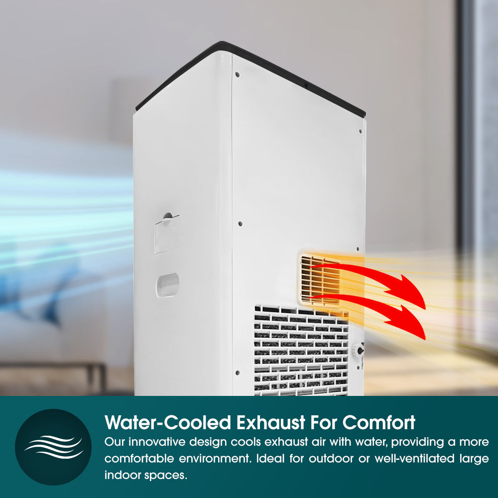 4-in-1 Hoseless Spot Cooler w Air Con Compressor – Hybrid Cooling Technology, 53% Energy Savings, 3 to 7x More Power (25K BTU of Cooling Power)