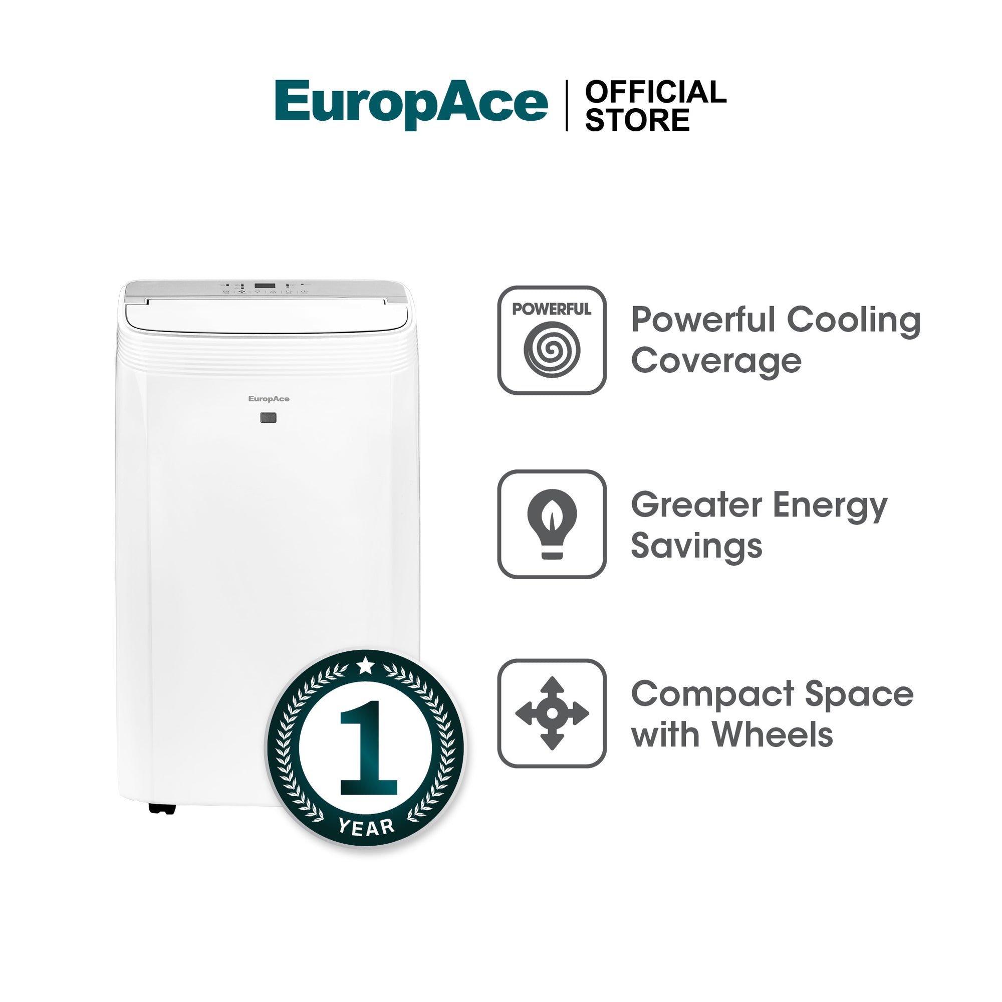 14,000 BTU Compact Series Green Portable Aircon | 320sqft, Compact Size