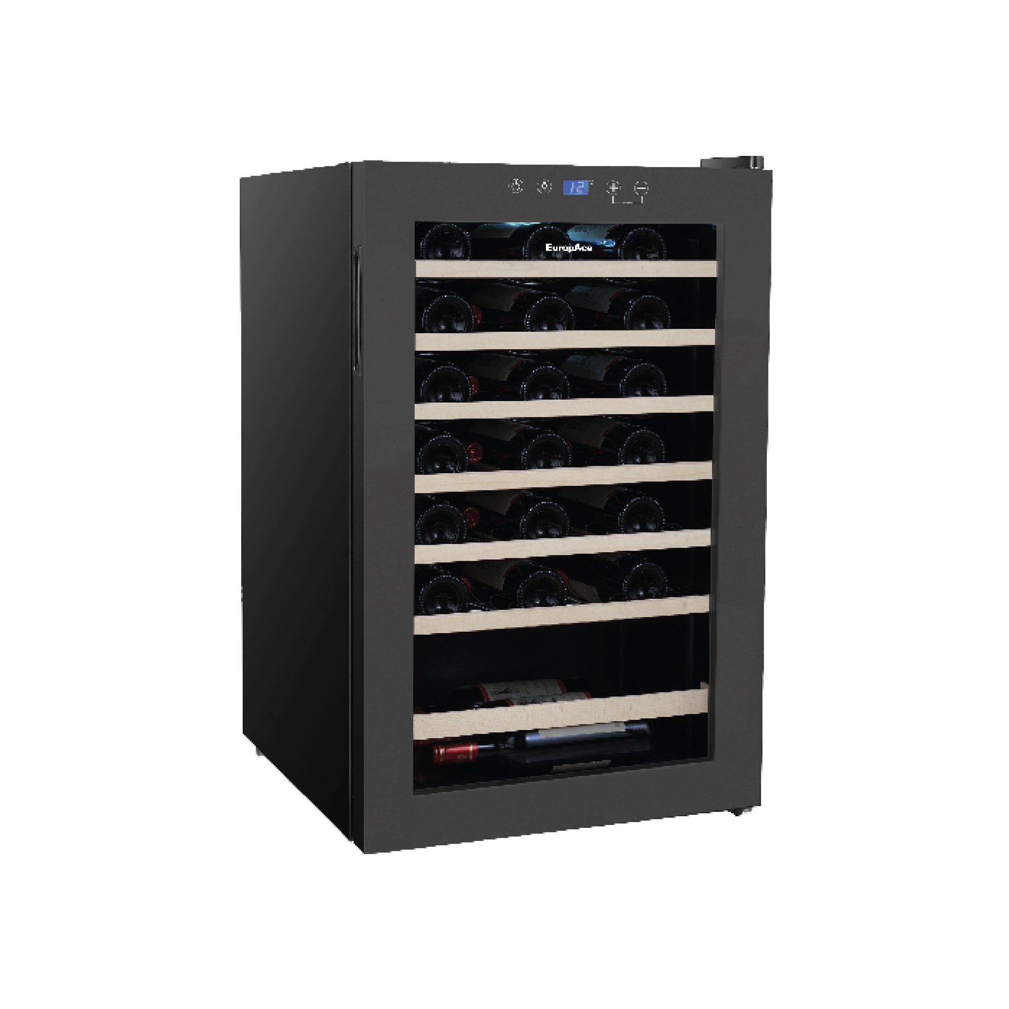 48 Bottles Wine Chiller  | 3 Layered Anti-UV Glass, Beechwood Shelves
