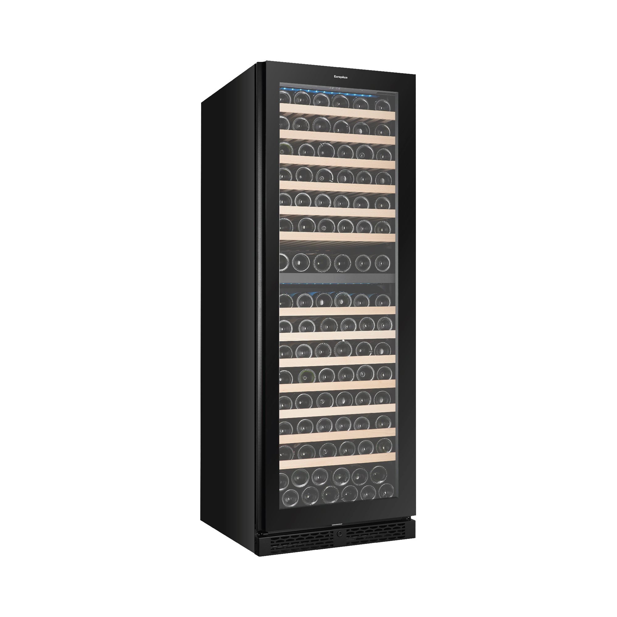 154 Bottles Dual Zone Wine Chiller | 3 Layered Anti-UV Glass, Beechwood Shelves