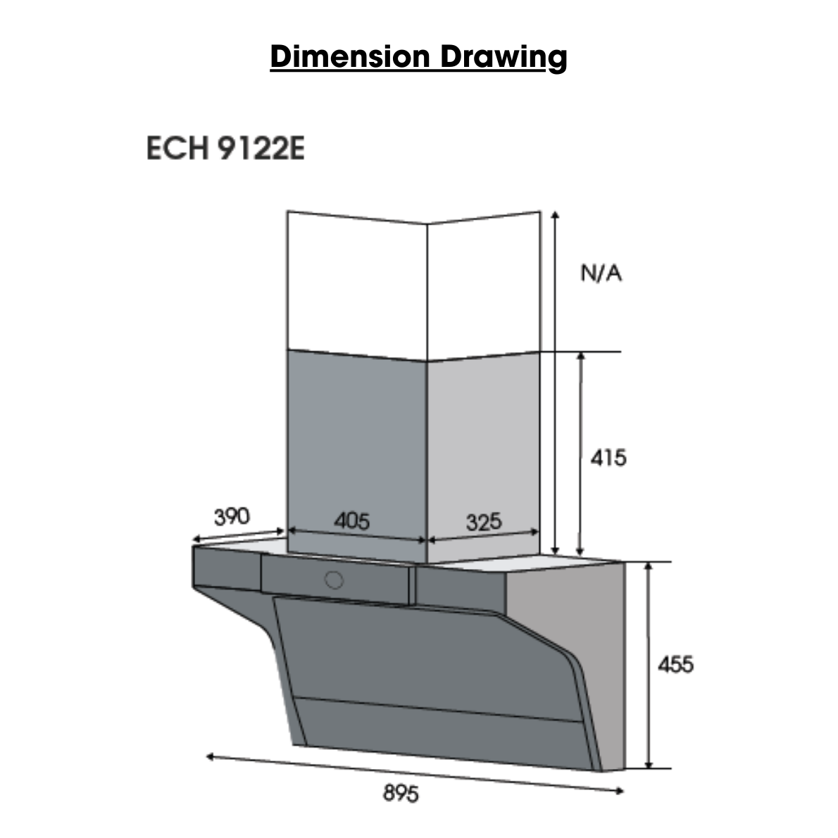 (Pre-Order) 90cm 1200m3/h L-Shaped Hood with Dual Suction